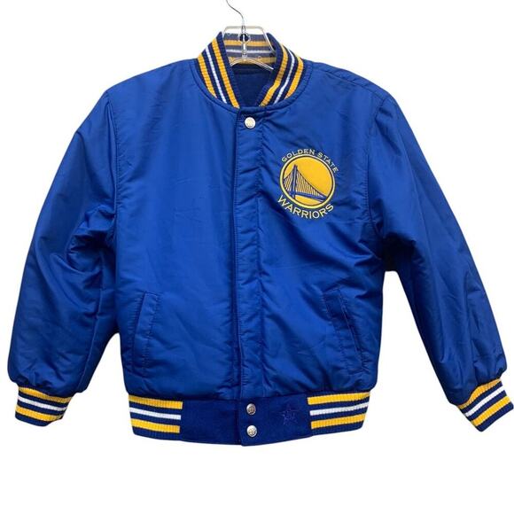 Golden State Warriors JH Design Reversible Wool Logo Jacket sz 5/6‎ - Picture 4 of 13